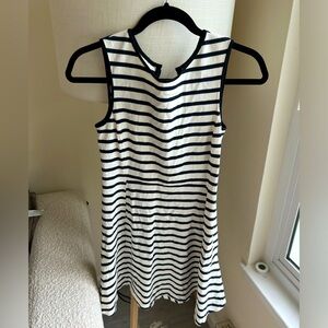 Theory black and white stripe dress